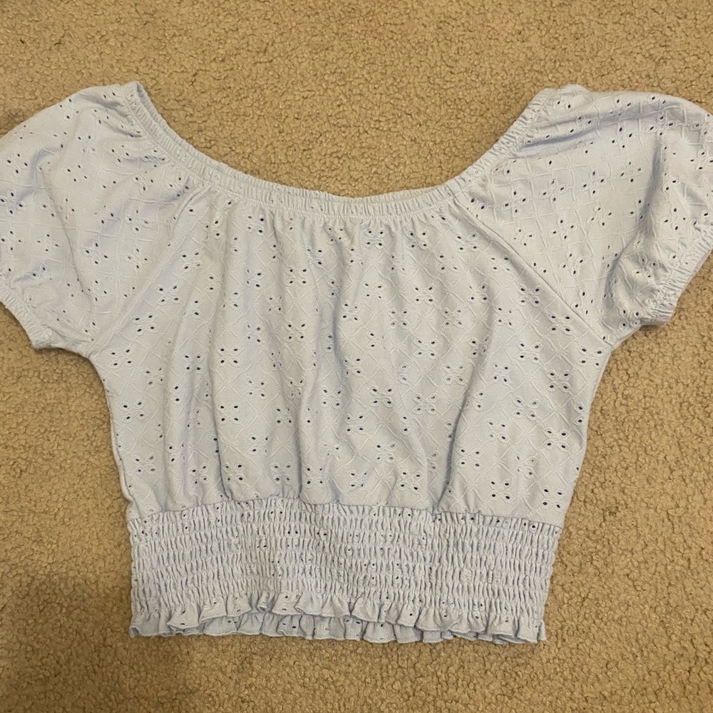 blue crop top